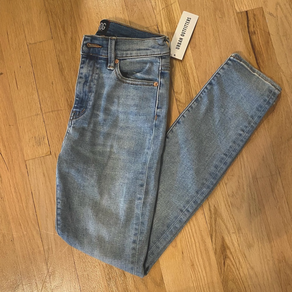 BDG twig high rise light wash skinny jeans